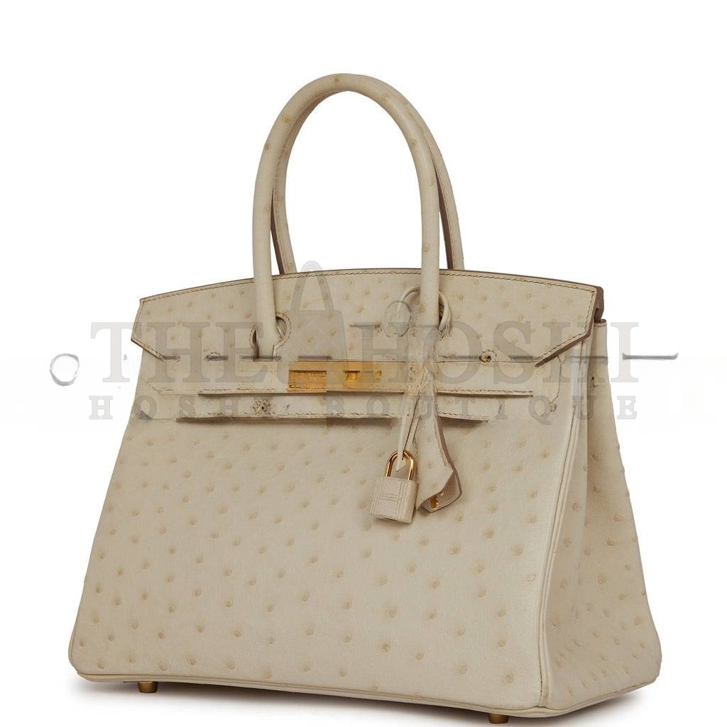 H**me5 MASTER BIRKIN 30 OSTRICH PALLADIUM HARDWARE (30*22*16cm) Master Quality